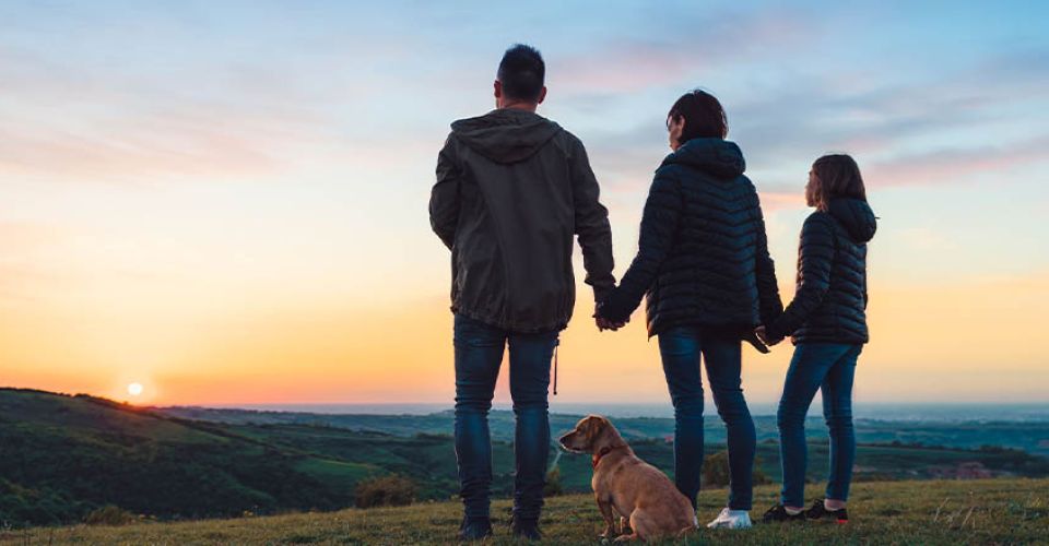 Family on a walk